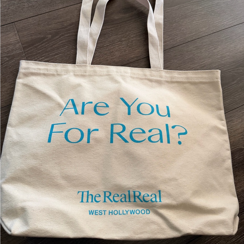 The RealReal Organic Cotton Shoulder Tote